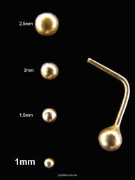 gold ball nose stud